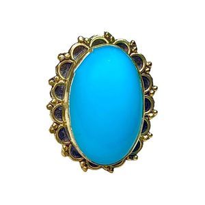 Angelite Gemstone in a Handcrafted 925 Stamped Ring (7.5)